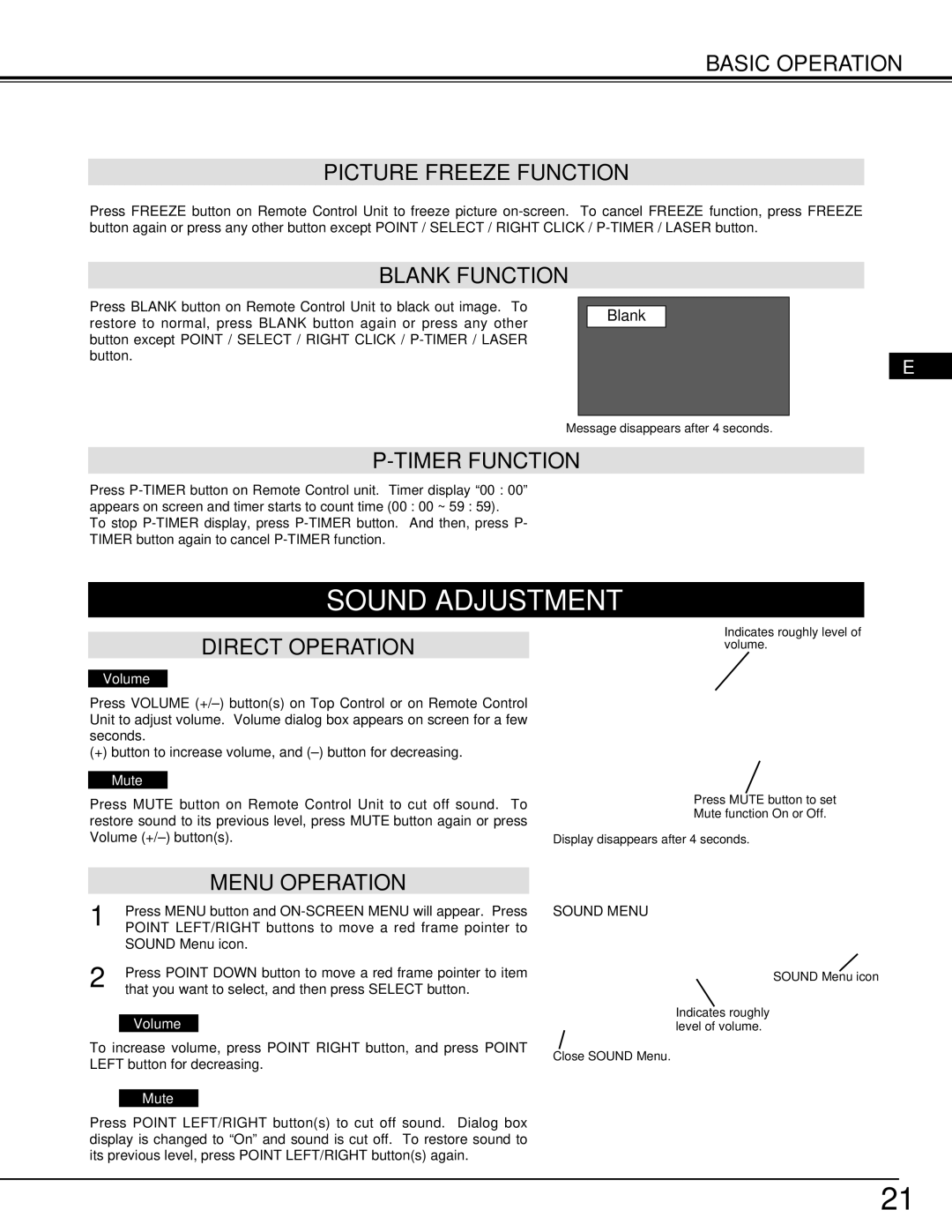 Ask Proxima 9290 manual Sound Adjustment 