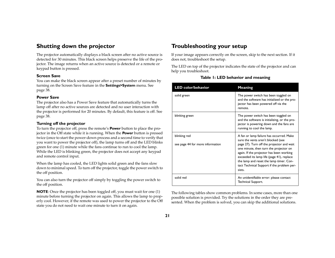 Ask Proxima c130 manual Shutting down the projector, Troubleshooting your setup 