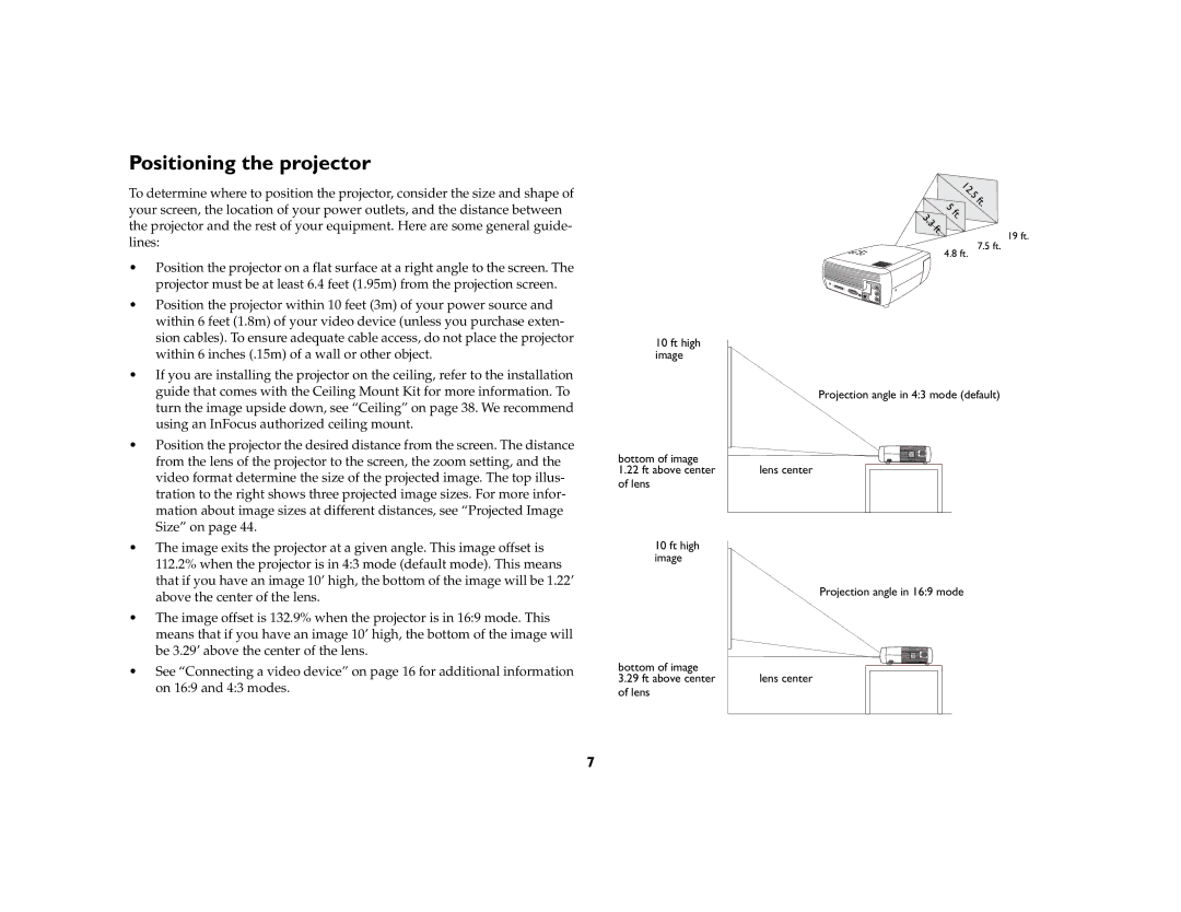 Ask Proxima c130 manual Positioning the projector 