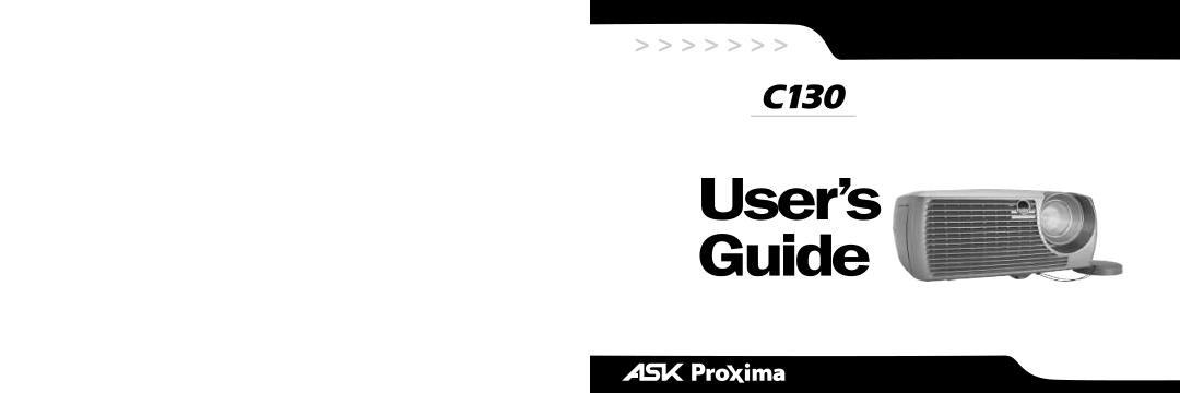 Ask Proxima c130 manual User’s Guide 