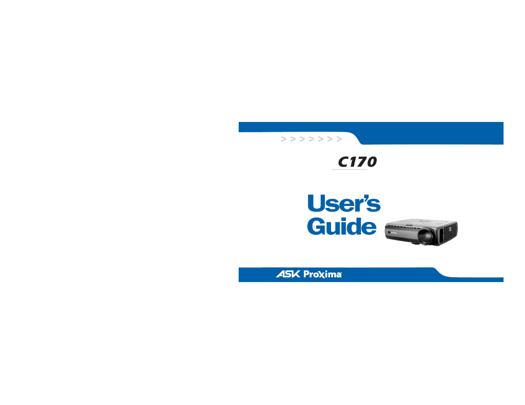 Ask Proxima C170 manual User’s Guide 