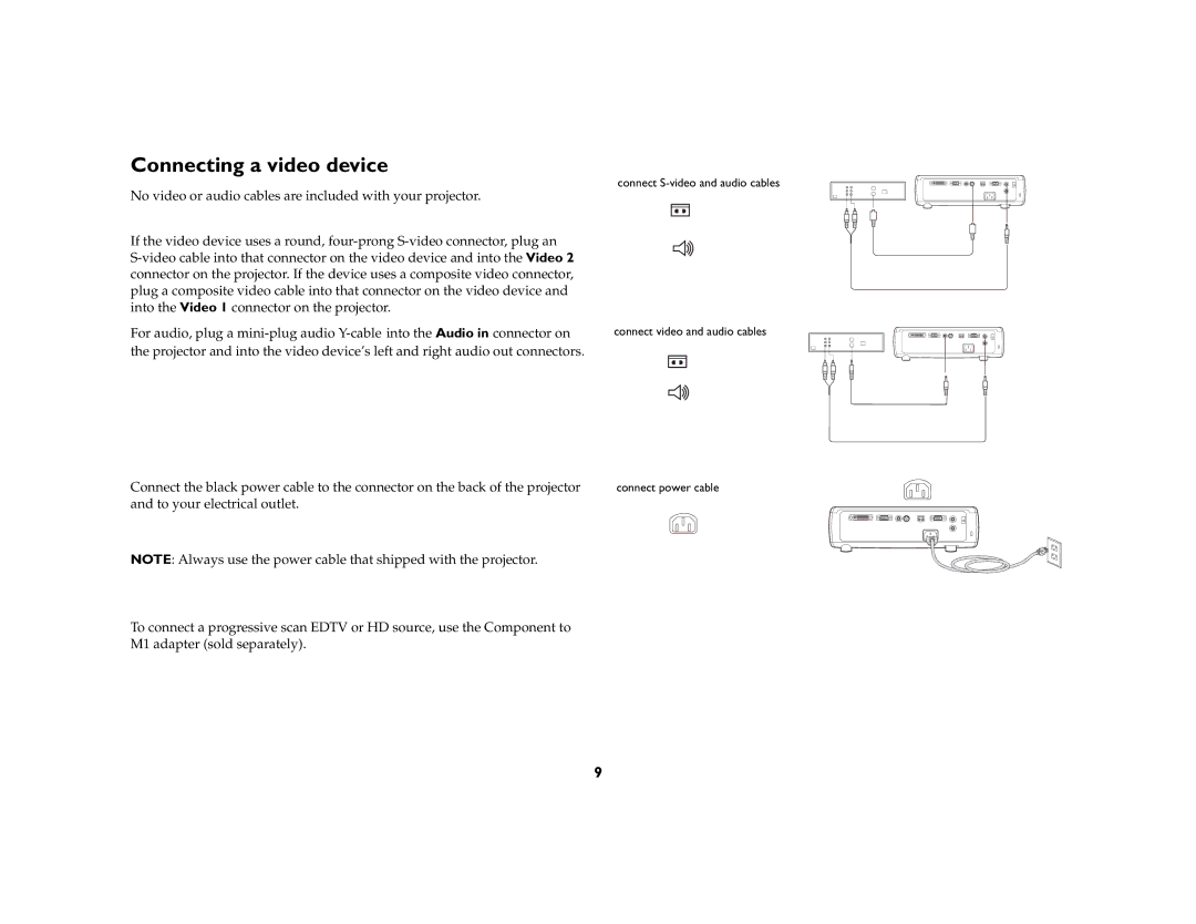 Ask Proxima C175 manual Connecting a video device 