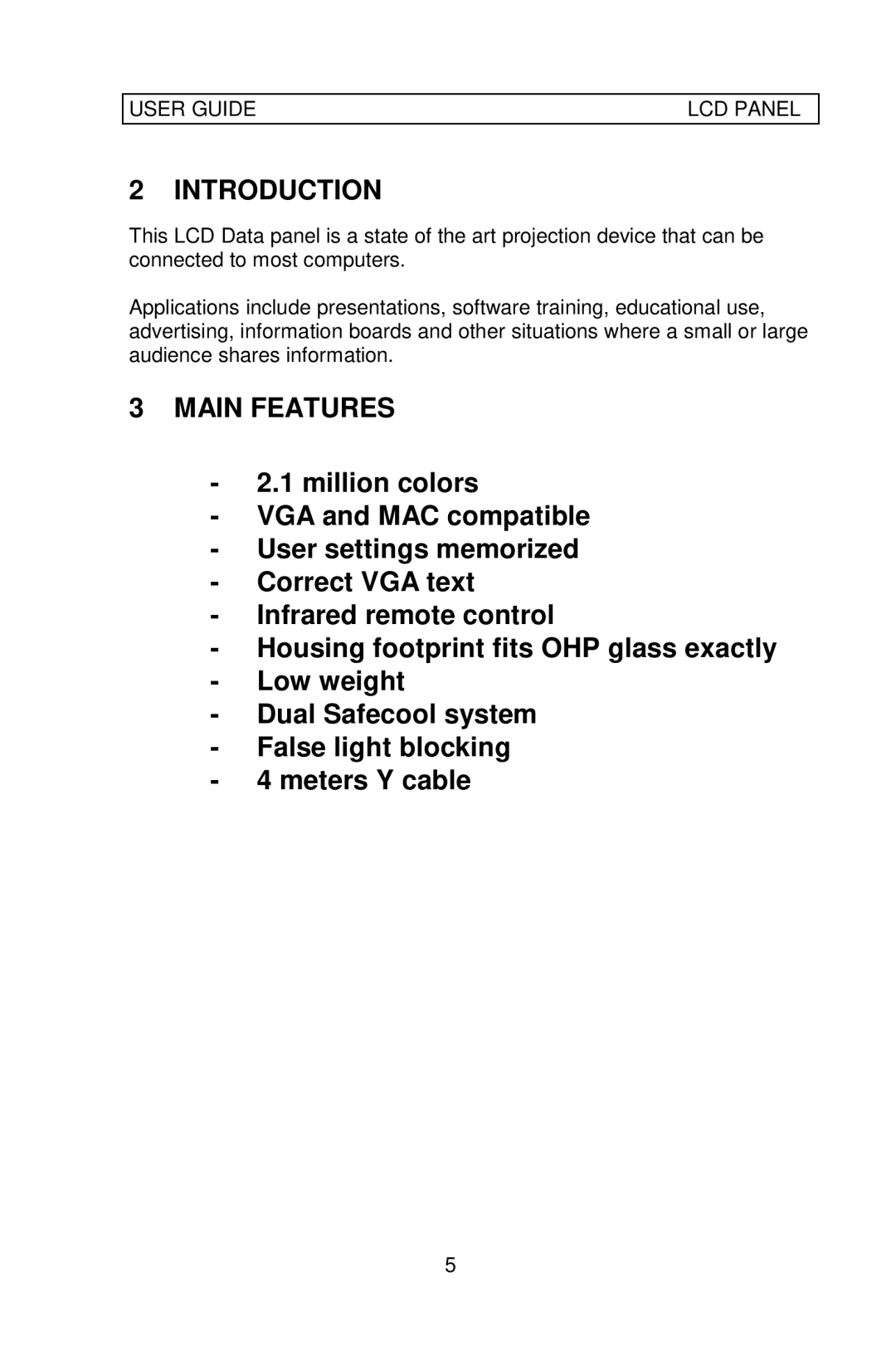 Ask Proxima C300 manual Introduction, Main Features 