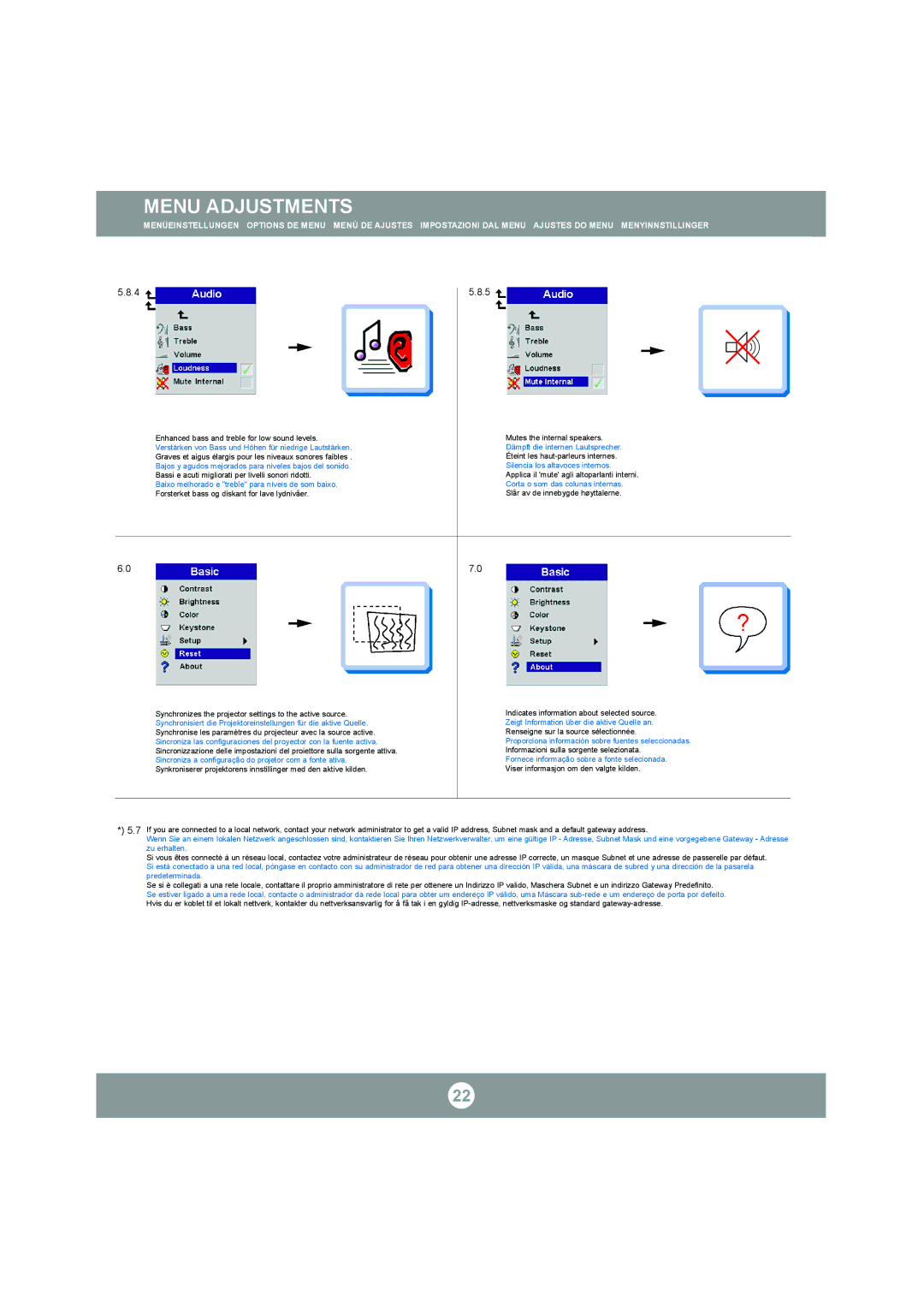 Ask Proxima C300 manual Menu Adjustments 