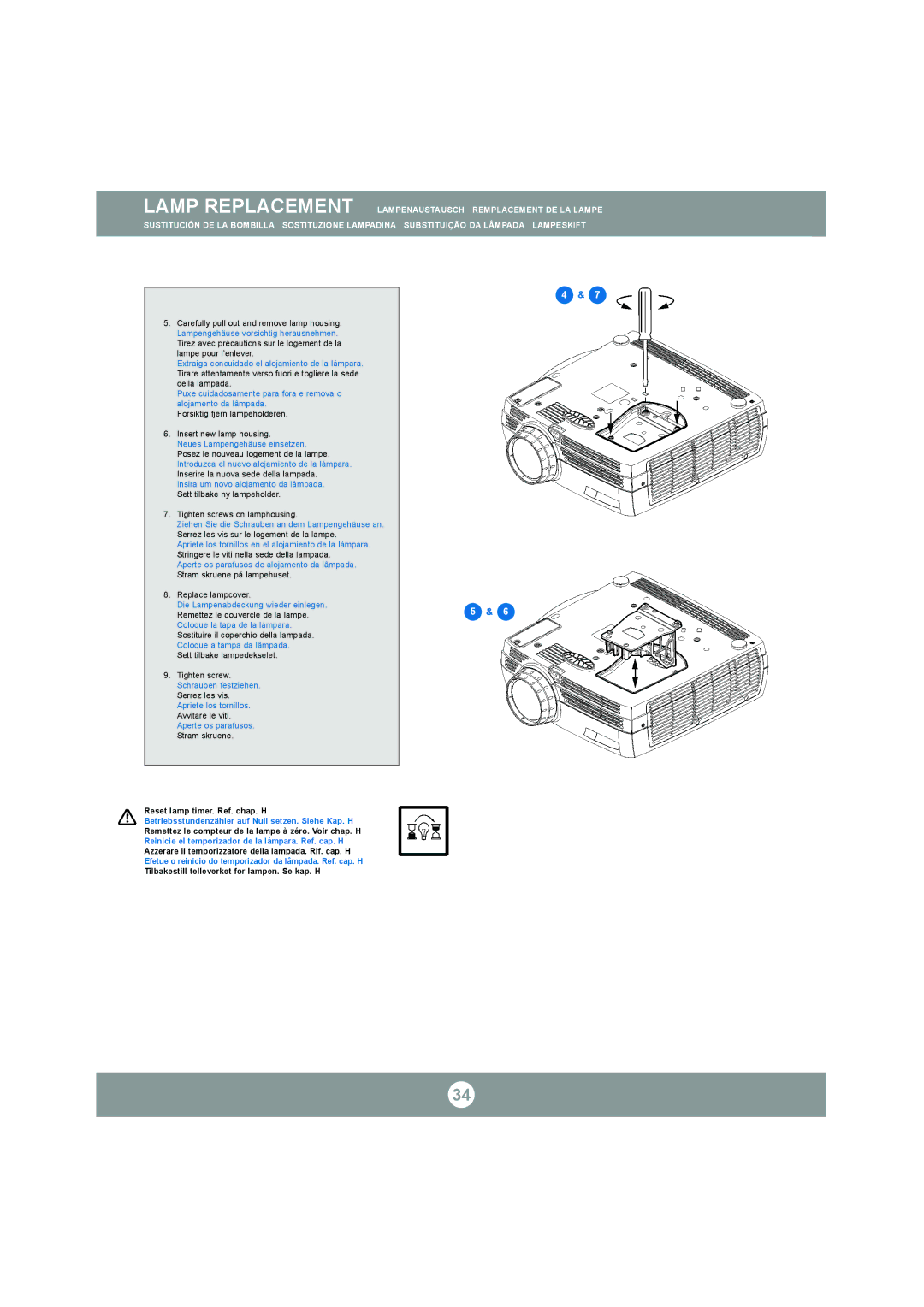 Ask Proxima C300 manual Aperte os parafusos. Stram skruene 