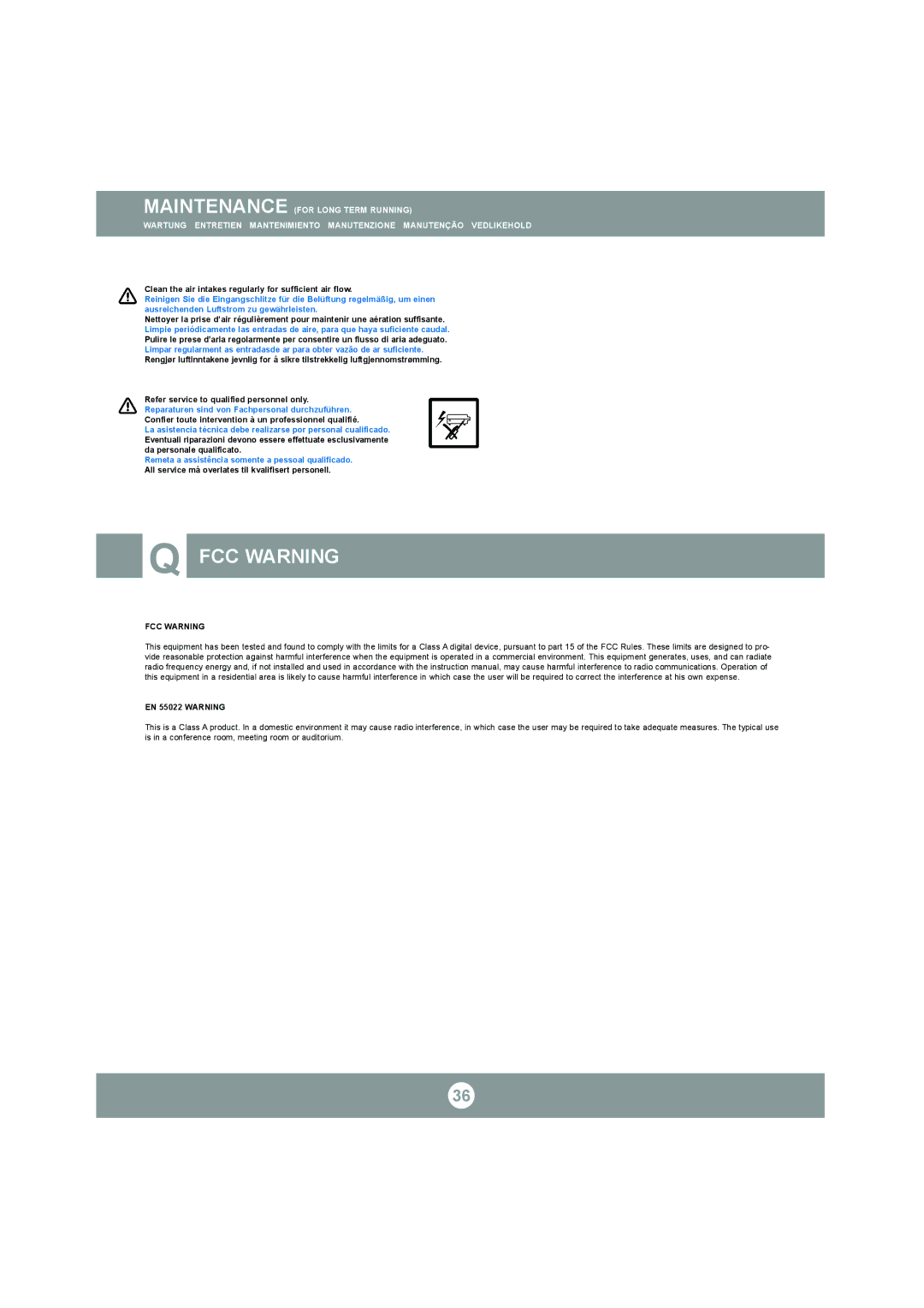 Ask Proxima C300 manual FCC Warning EN 55022 Warning 