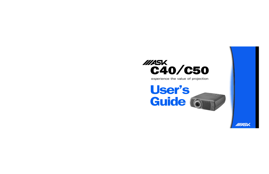 Ask Proxima C50, C40 manual User’s Guide 