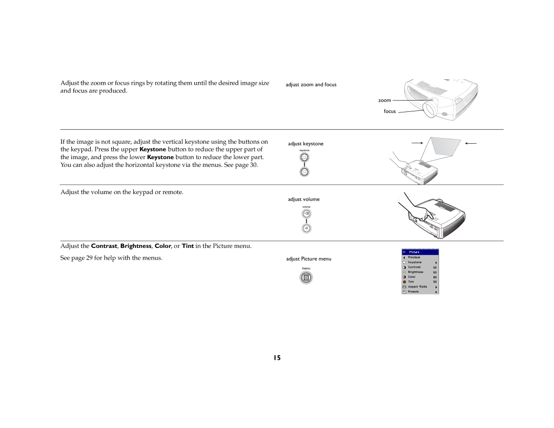 Ask Proxima C410/C420 manual Adjust volume 