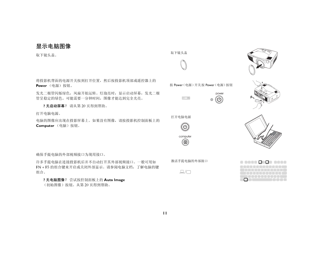 Ask Proxima C440, C450 manual 显示电脑图像 