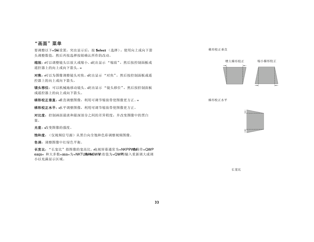 Ask Proxima C440, C450 manual 画面菜单 