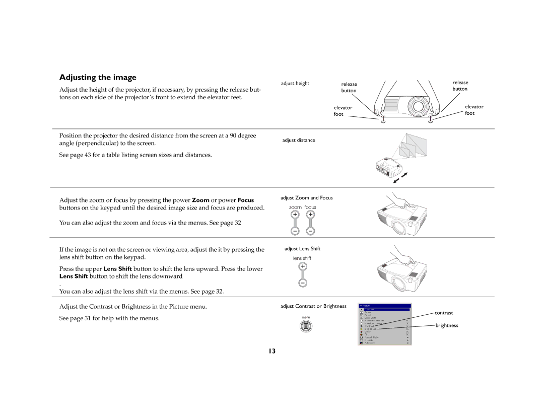 Ask Proxima C440/C450 manual Adjusting the image 