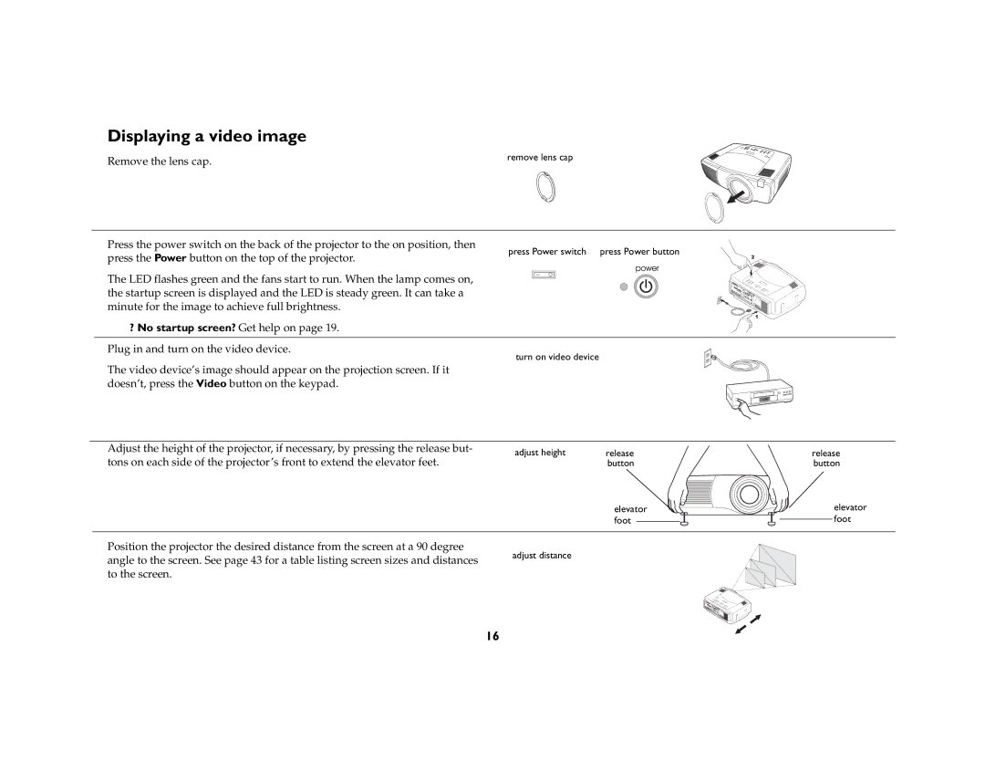 Ask Proxima C440/C450 manual Displaying a video image 