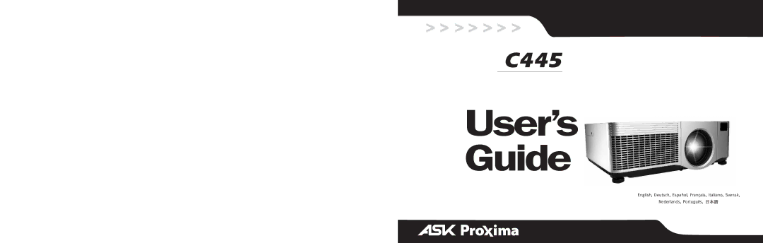 Ask Proxima C445 manual User’s Guide 