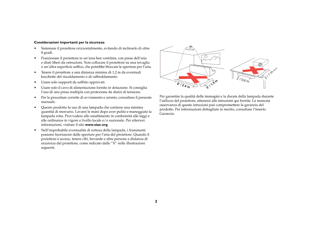 Ask Proxima C445 manual Considerazioni importanti per la sicurezza 