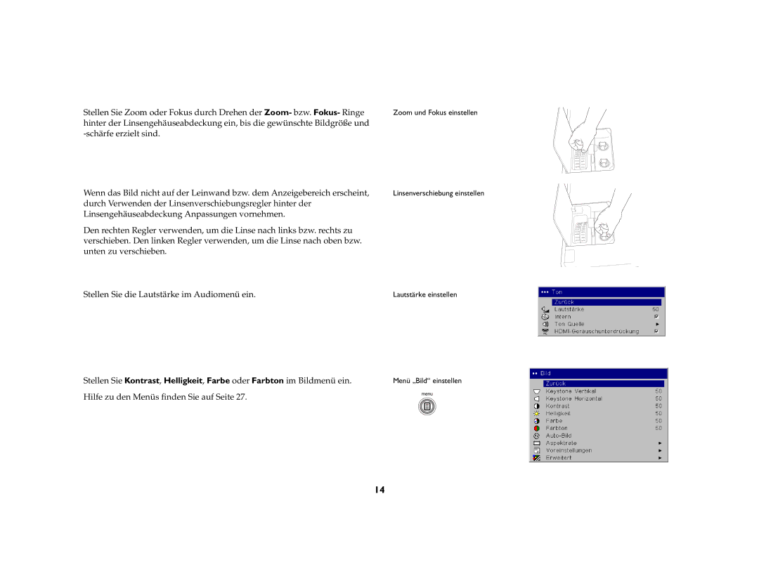 Ask Proxima C500, C447 manual Lautstärke einstellen 