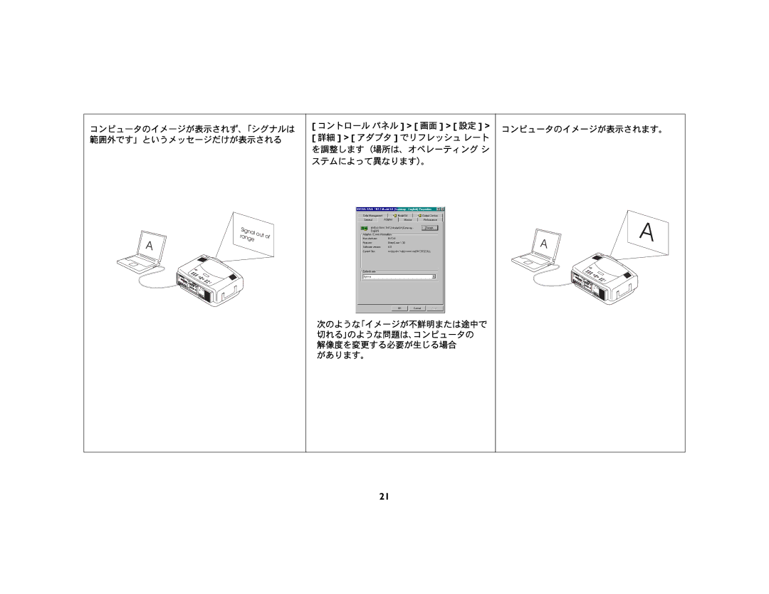 Ask Proxima C450 (DP8500X), C440 (DP8400X) manual Range Out 