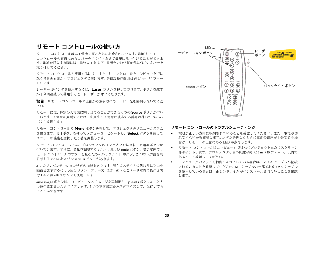 Ask Proxima C440 (DP8400X), C450 (DP8500X) manual リモート コントロールの使い方, リモート コントロールのトラブルシューティング 