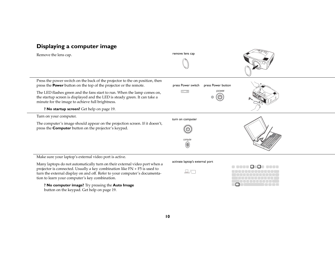 Ask Proxima C460 manual Displaying a computer image 