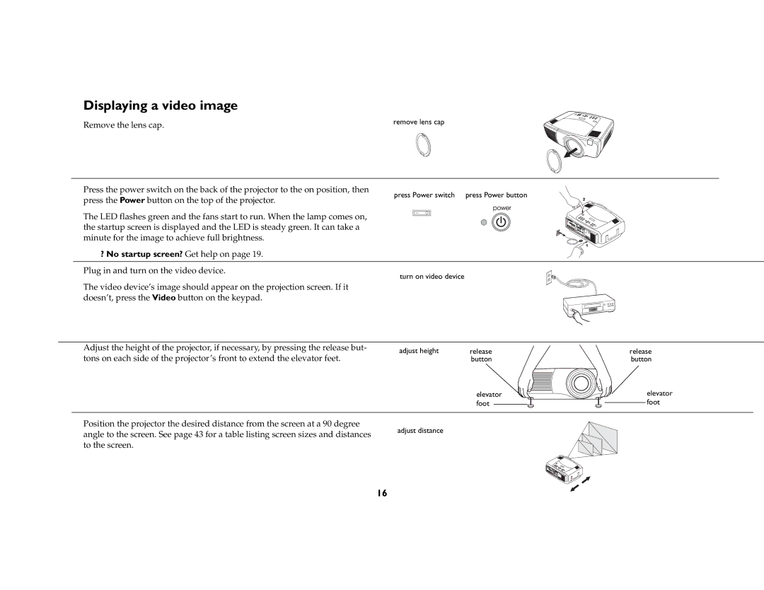 Ask Proxima C460 manual Displaying a video image 