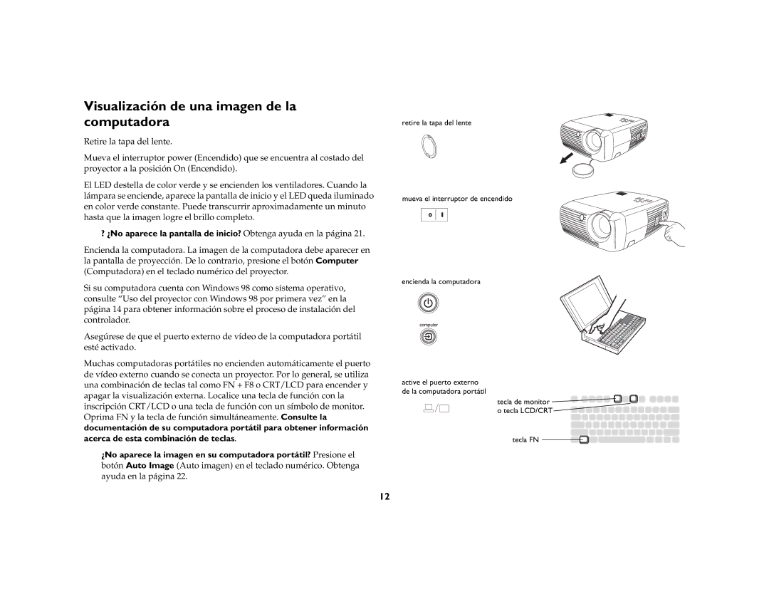 Ask Proxima DLP Projector manual Visualización de una imagen de la computadora 