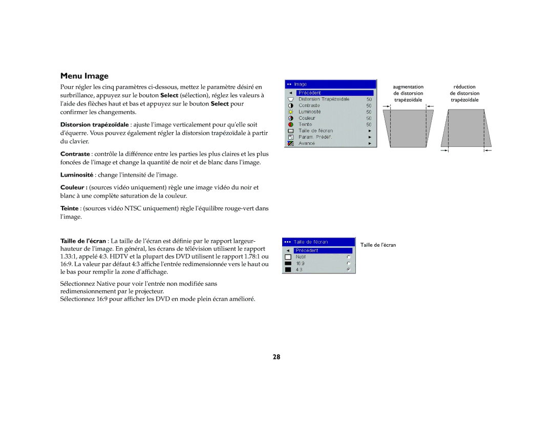 Ask Proxima M1 manual Menu Image 