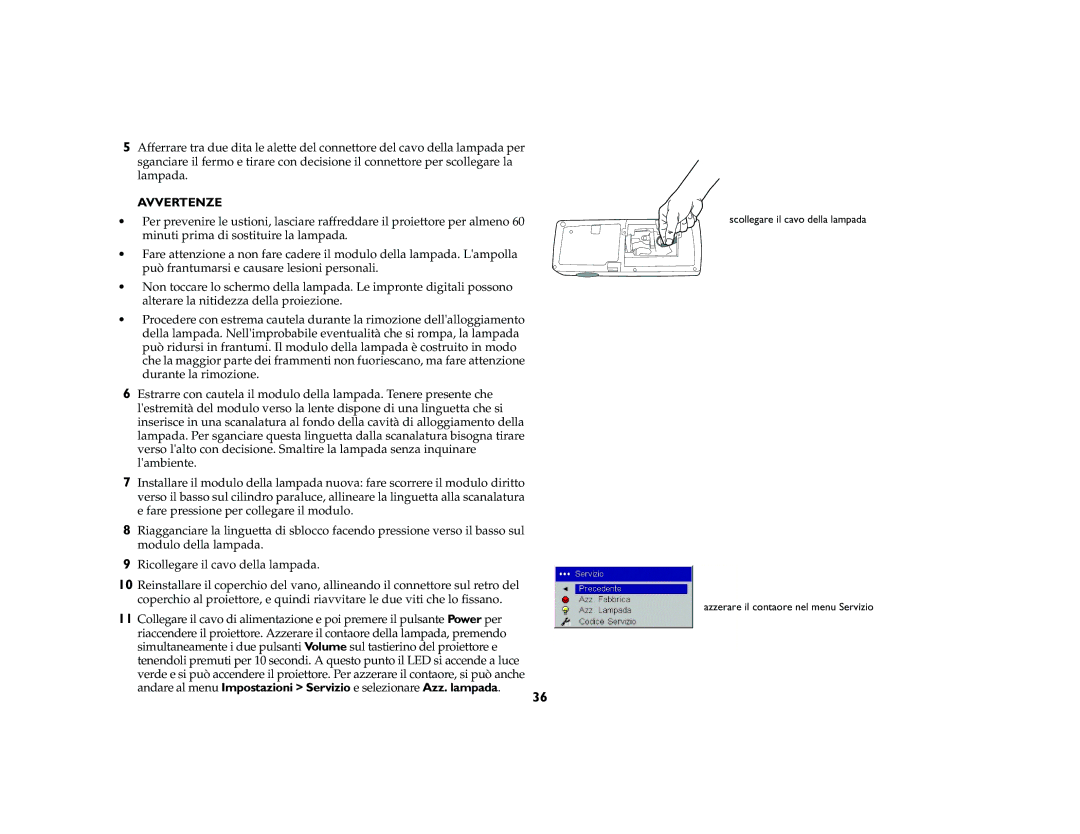 Ask Proxima M1 manual Avvertenze 