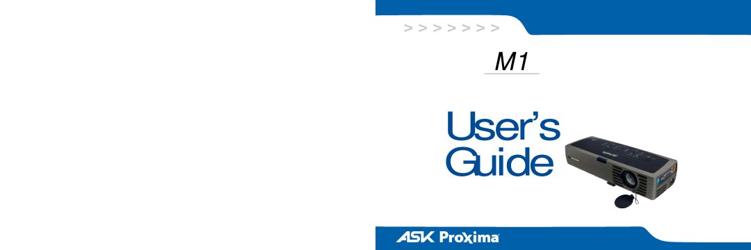Ask Proxima M1 manual User’s Guide 