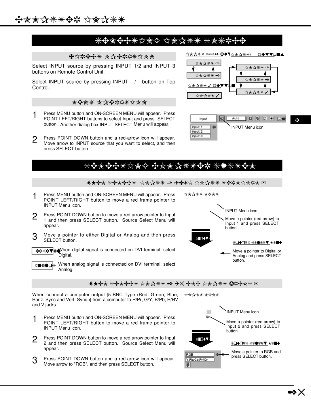 Ask Proxima Pro AV 9500 manual Computer Input, Selecting Input Source, Selecting Computer System, Input Menu 