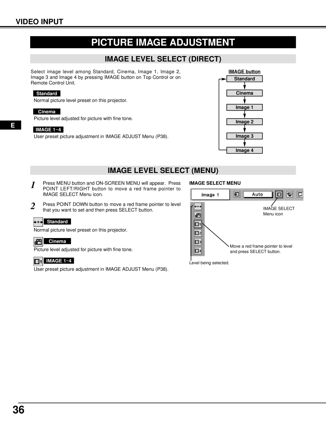 Ask Proxima Pro AV 9500 manual Picture Image Adjustment, Cinema 