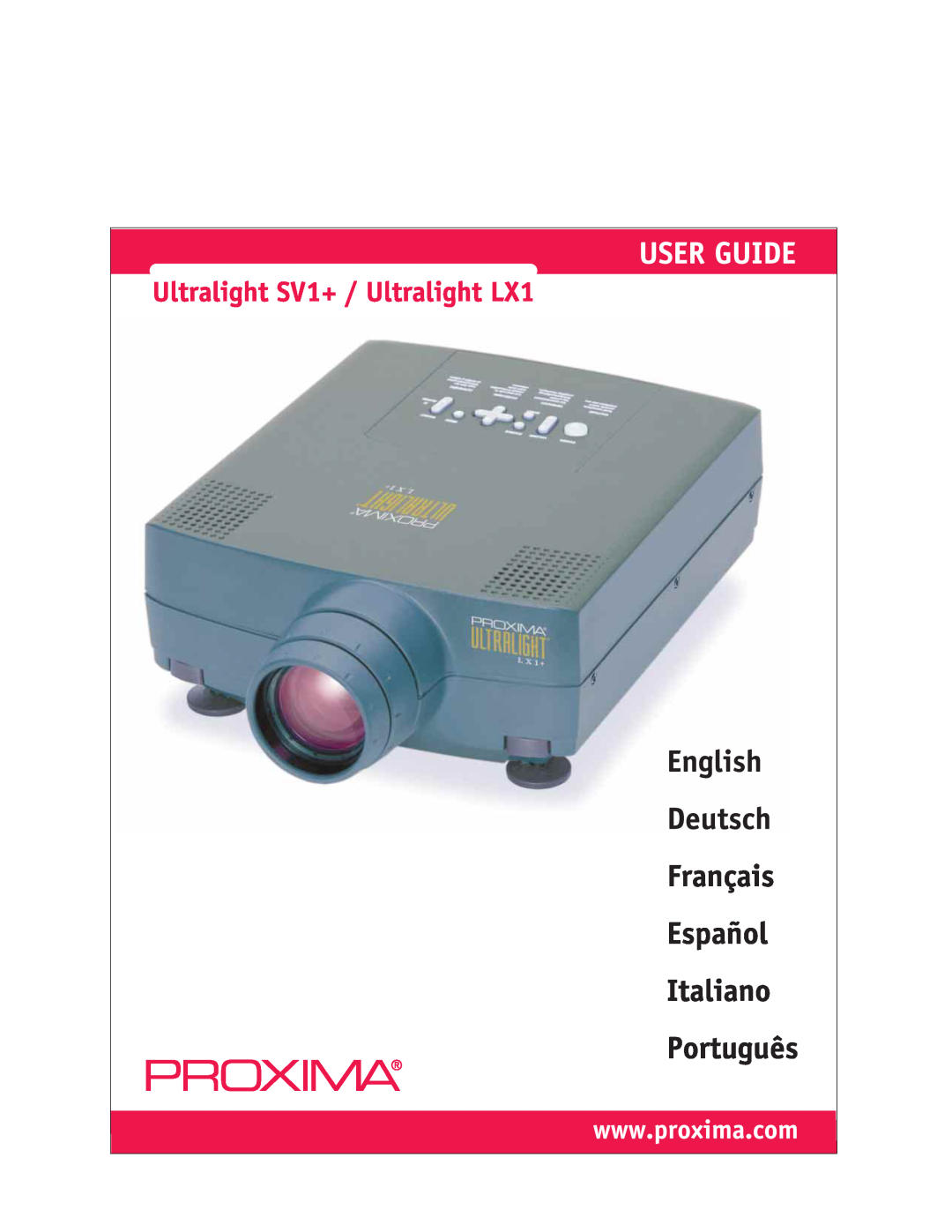 Ask Proxima LX1, SV1 manual 