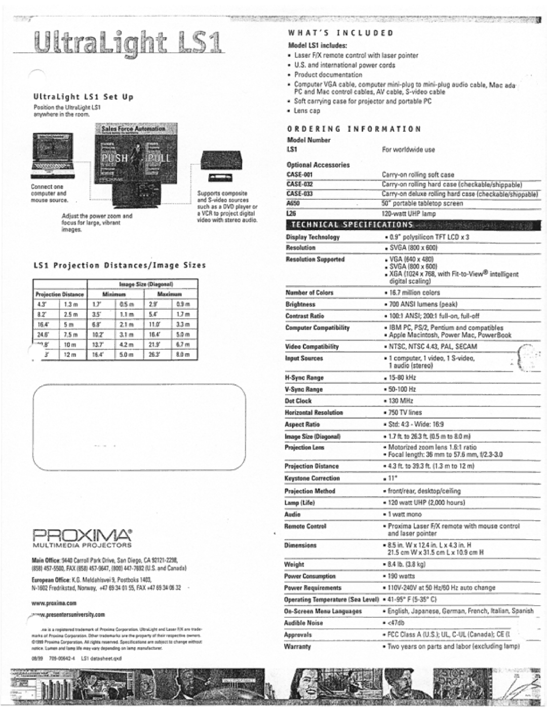 Ask Proxima Ultralight LS1 manual 