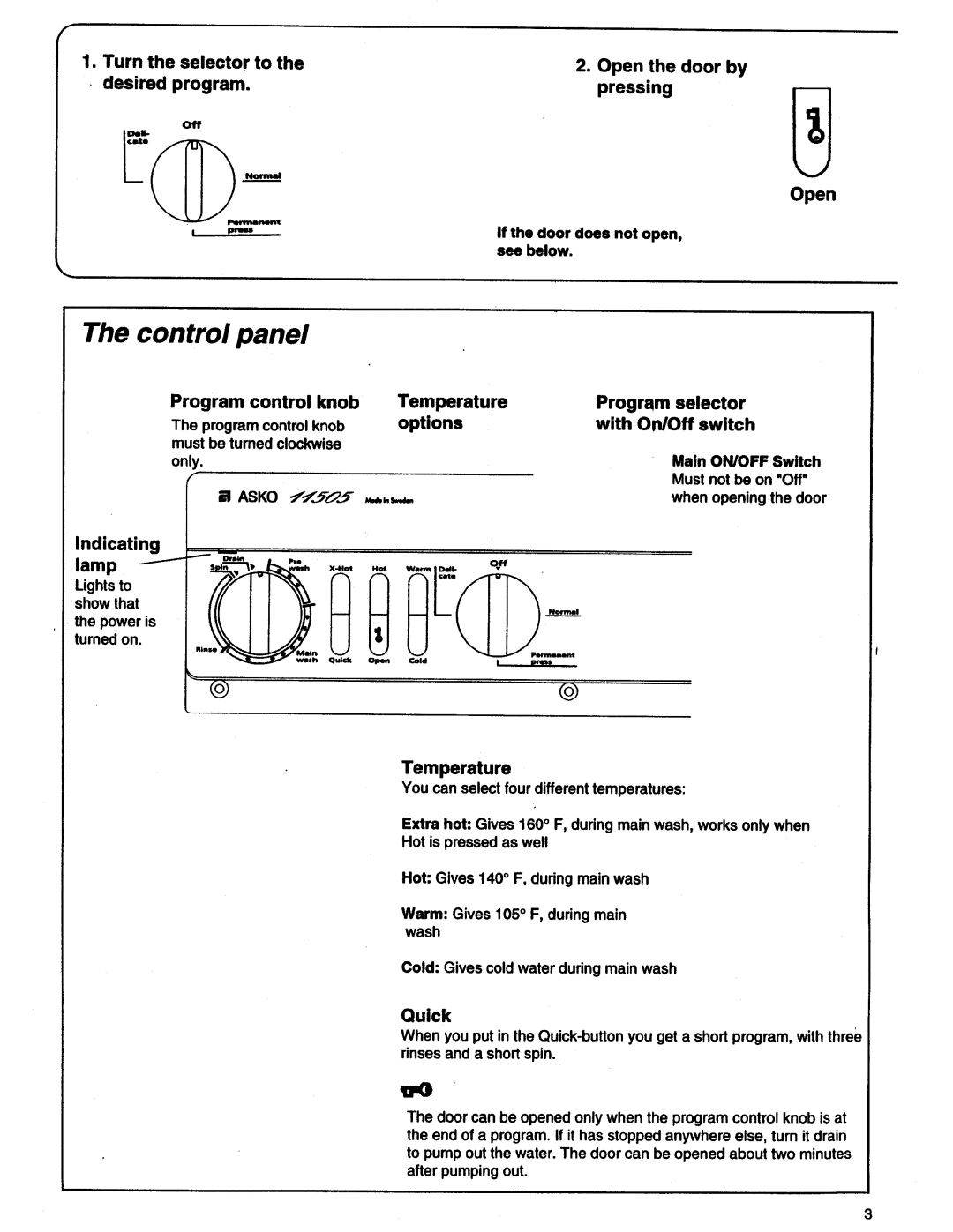 Asko 11505 manual 