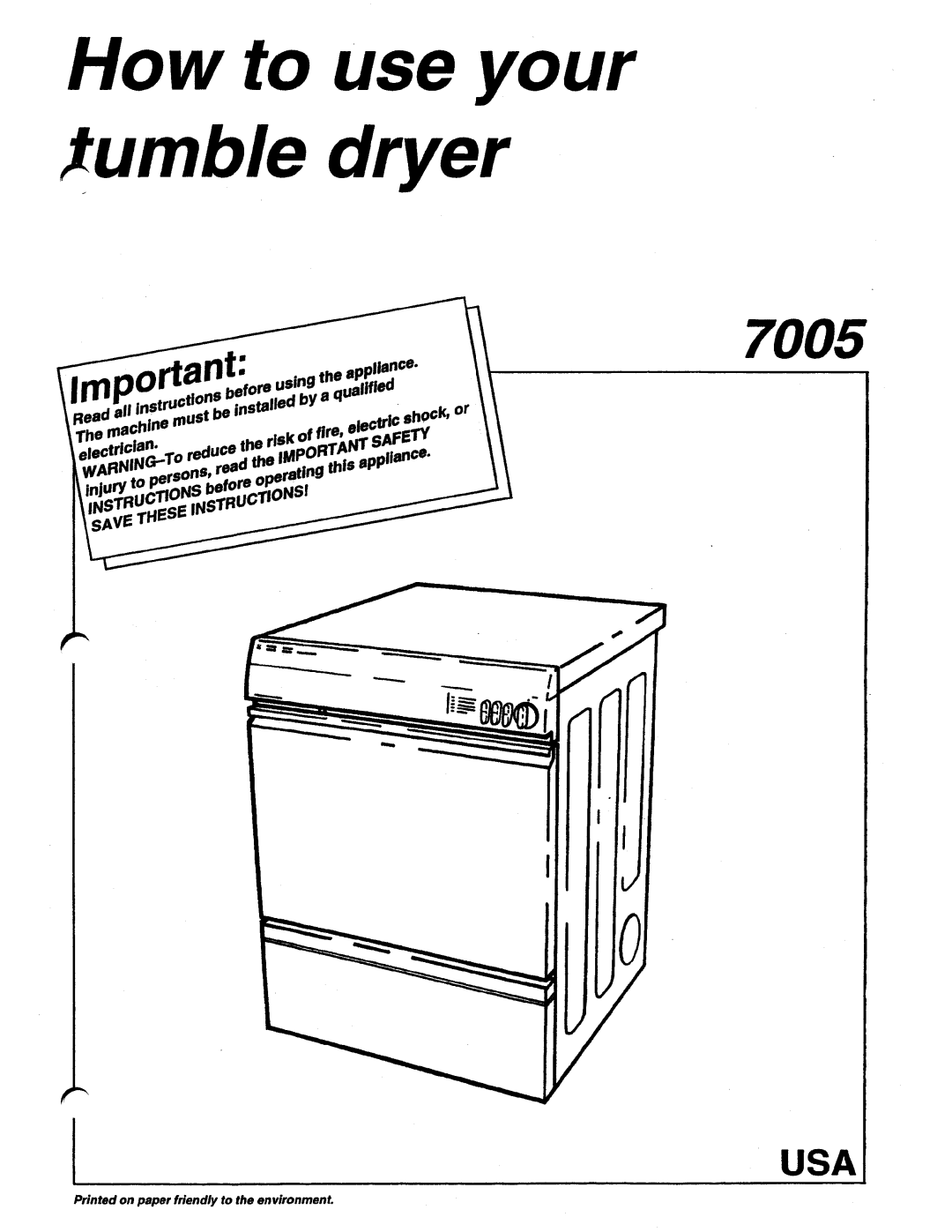 Asko 7005 manual 