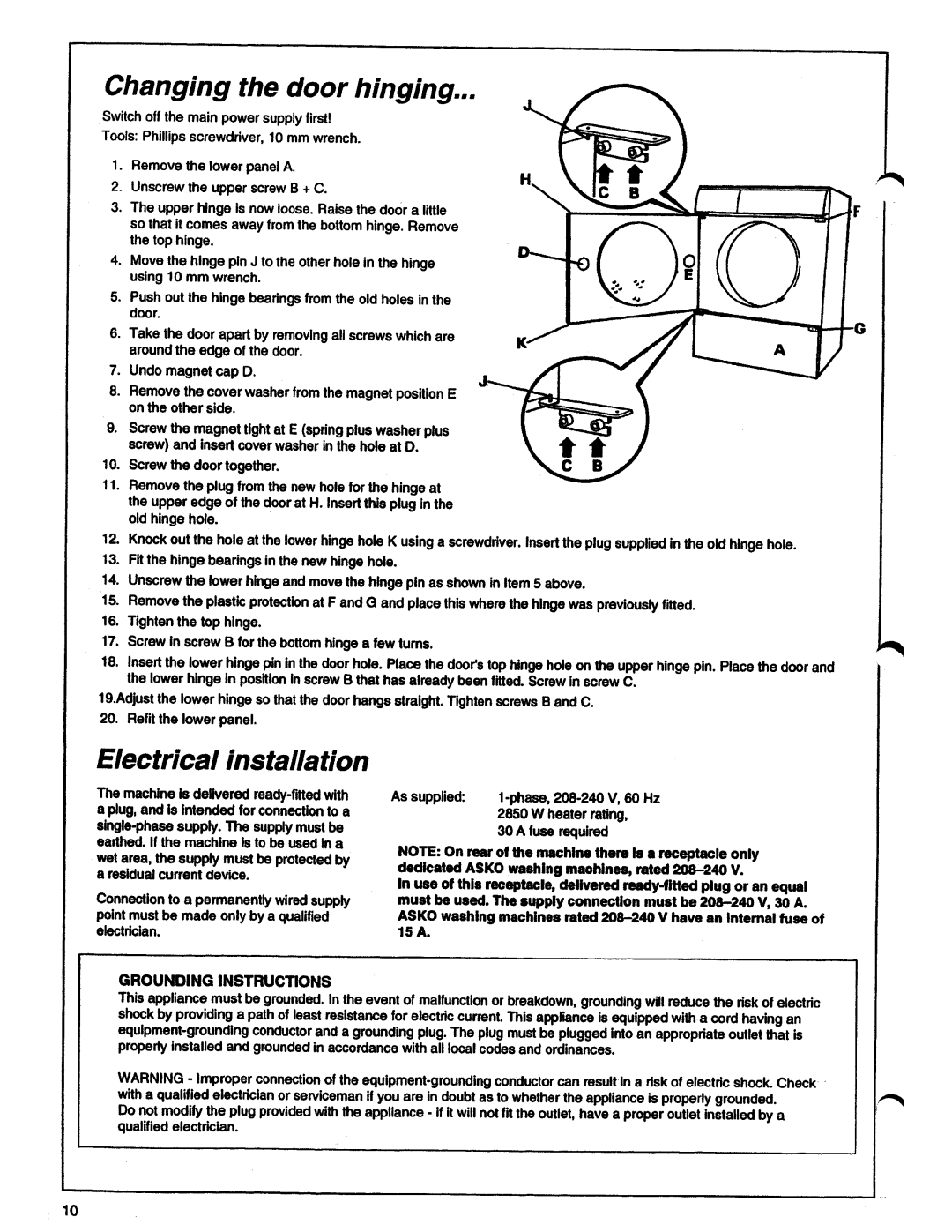 Asko 7005 manual 