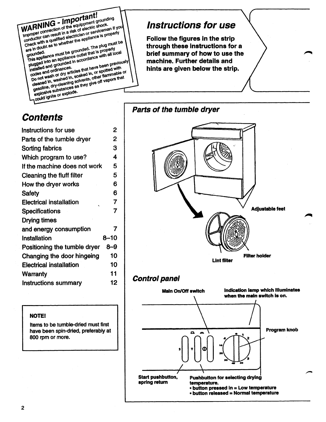 Asko 7005 manual 