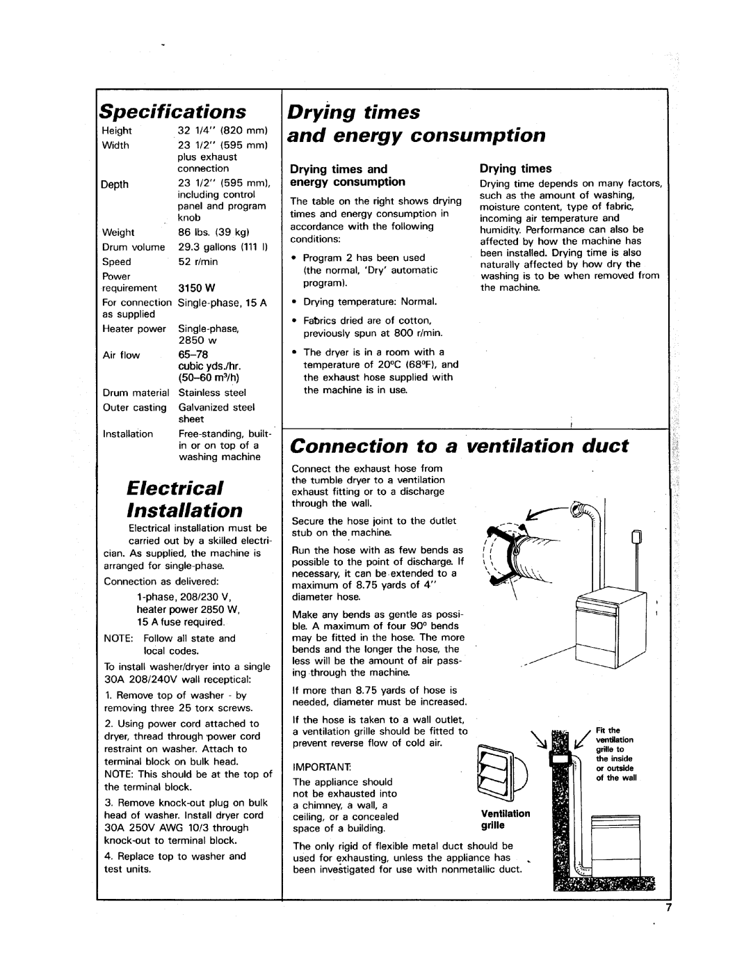 Asko 7304 manual 