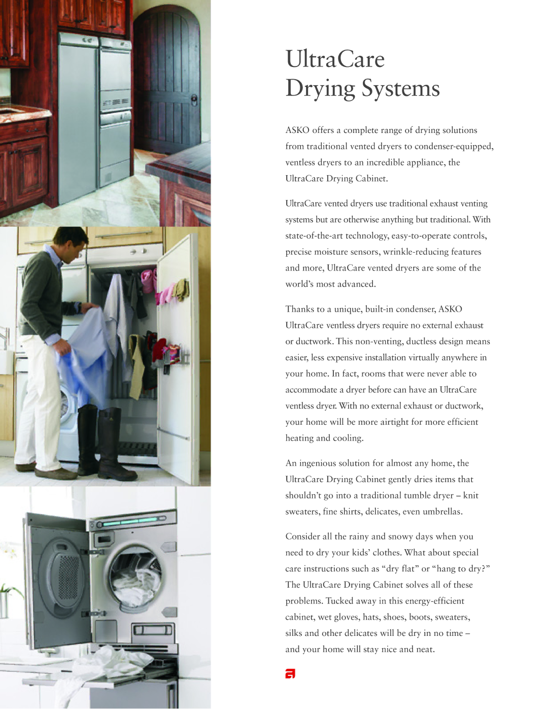 Asko Laundry Solutions manual UltraCare Drying Systems 