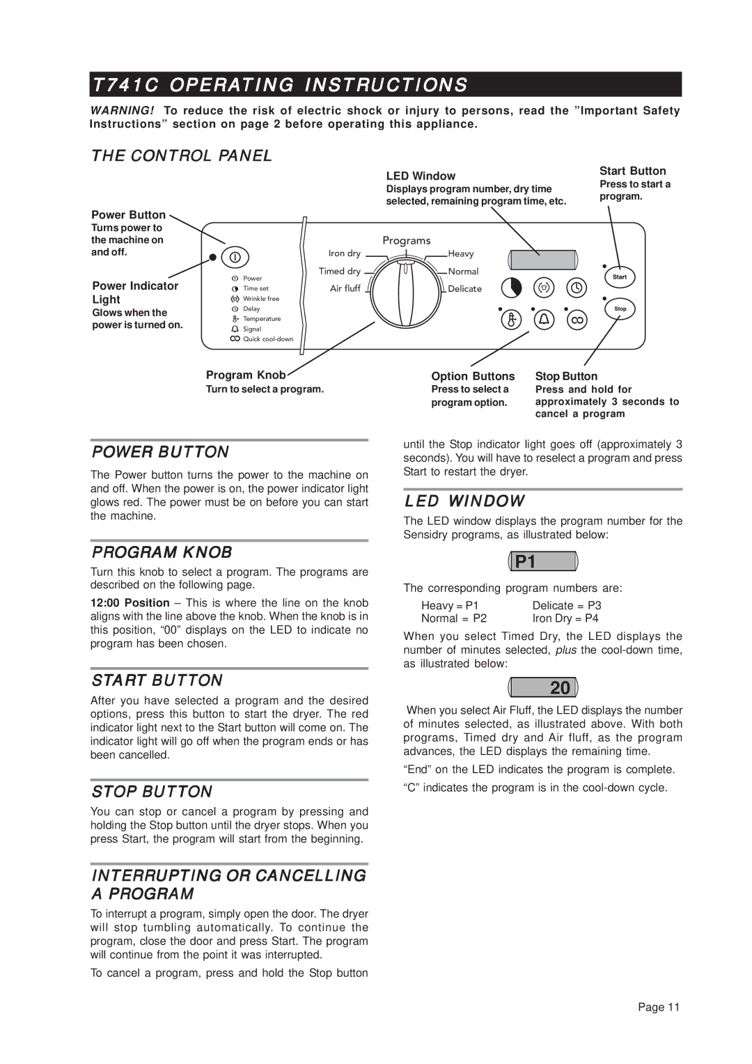 Asko important safety instructions T741C Operating Instructions 