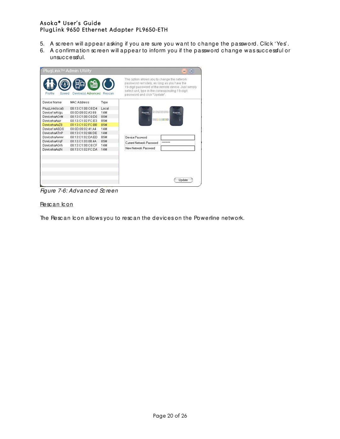 Asoka manual Asoka User’s Guide PlugLink 9650 Ethernet Adapter PL9650-ETH 