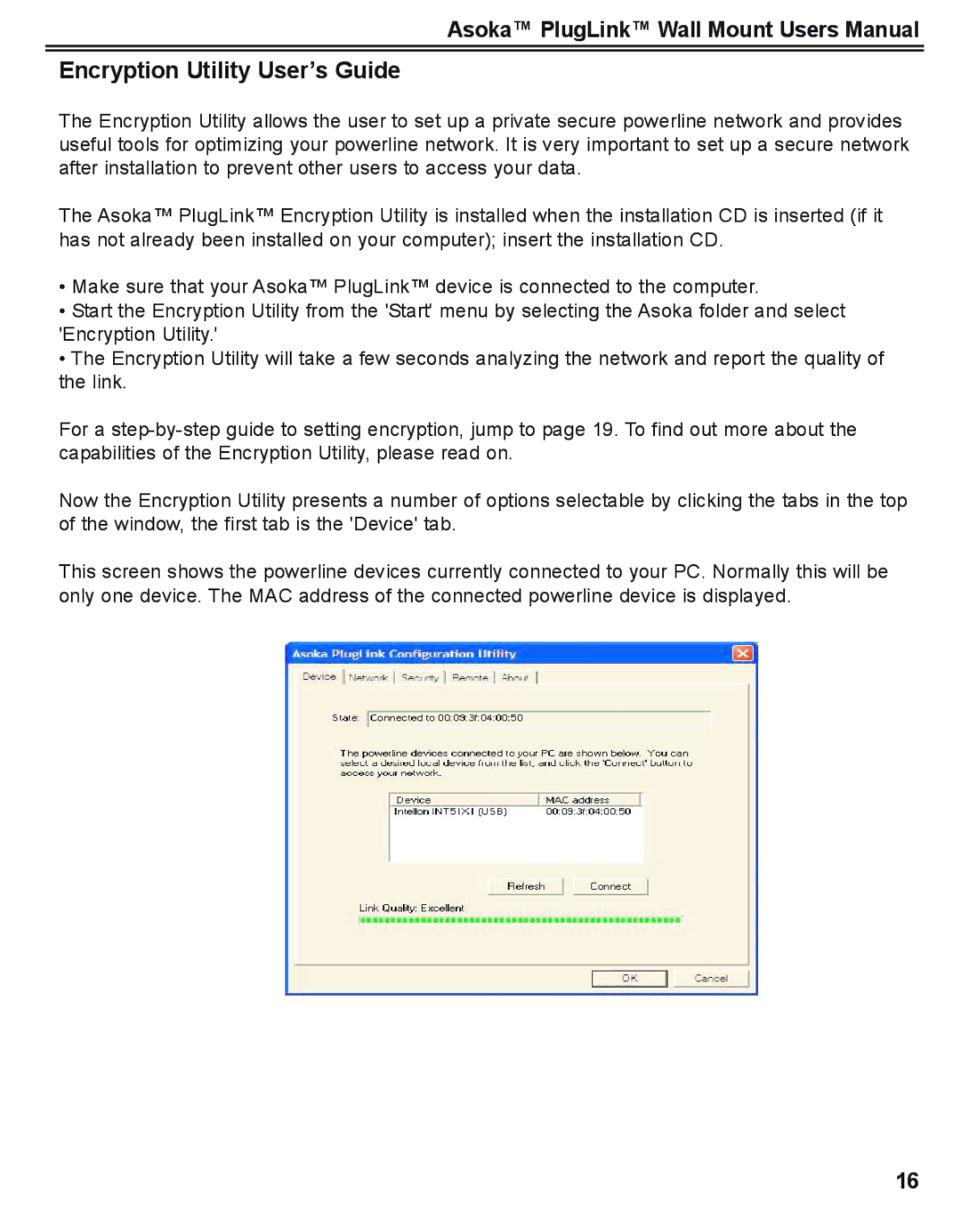 Asoka PlugLink user manual Encryption Utility User’s Guide 