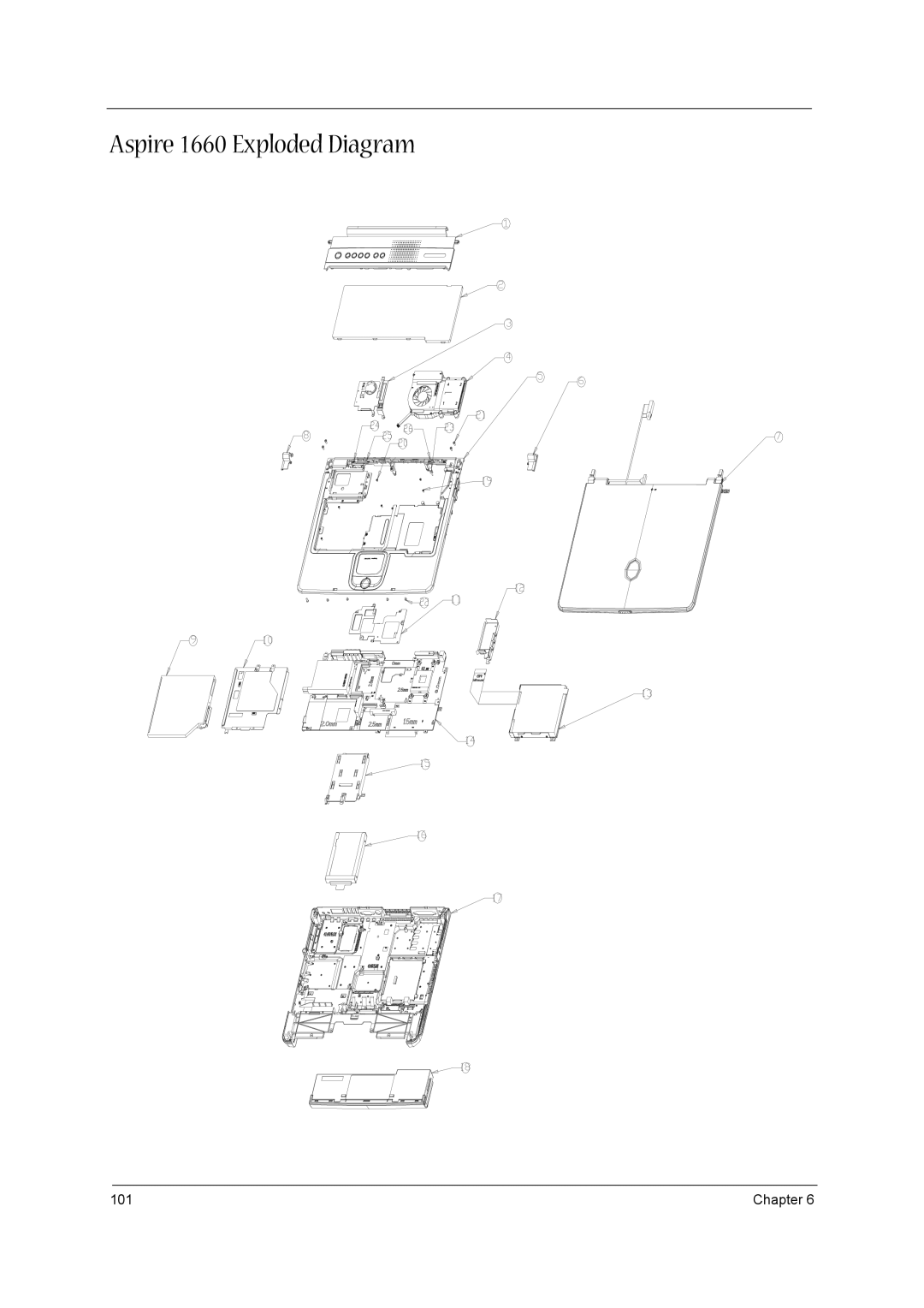 Aspire Digital manual Aspire 1660 Exploded Diagram 