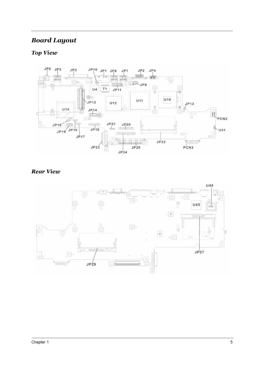 Aspire Digital 2020, 2010 manual Board Layout, Top View Rear View 