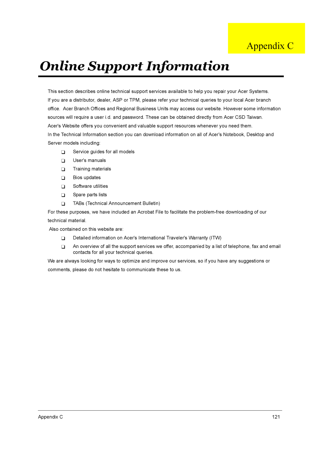 Aspire Digital 2020, 2010 manual Online Support Information 