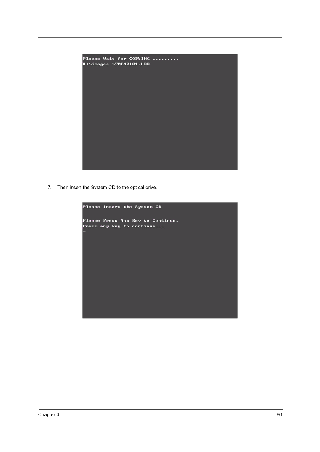 Aspire Digital 2010, 2020 manual Then insert the System CD to the optical drive Chapter 