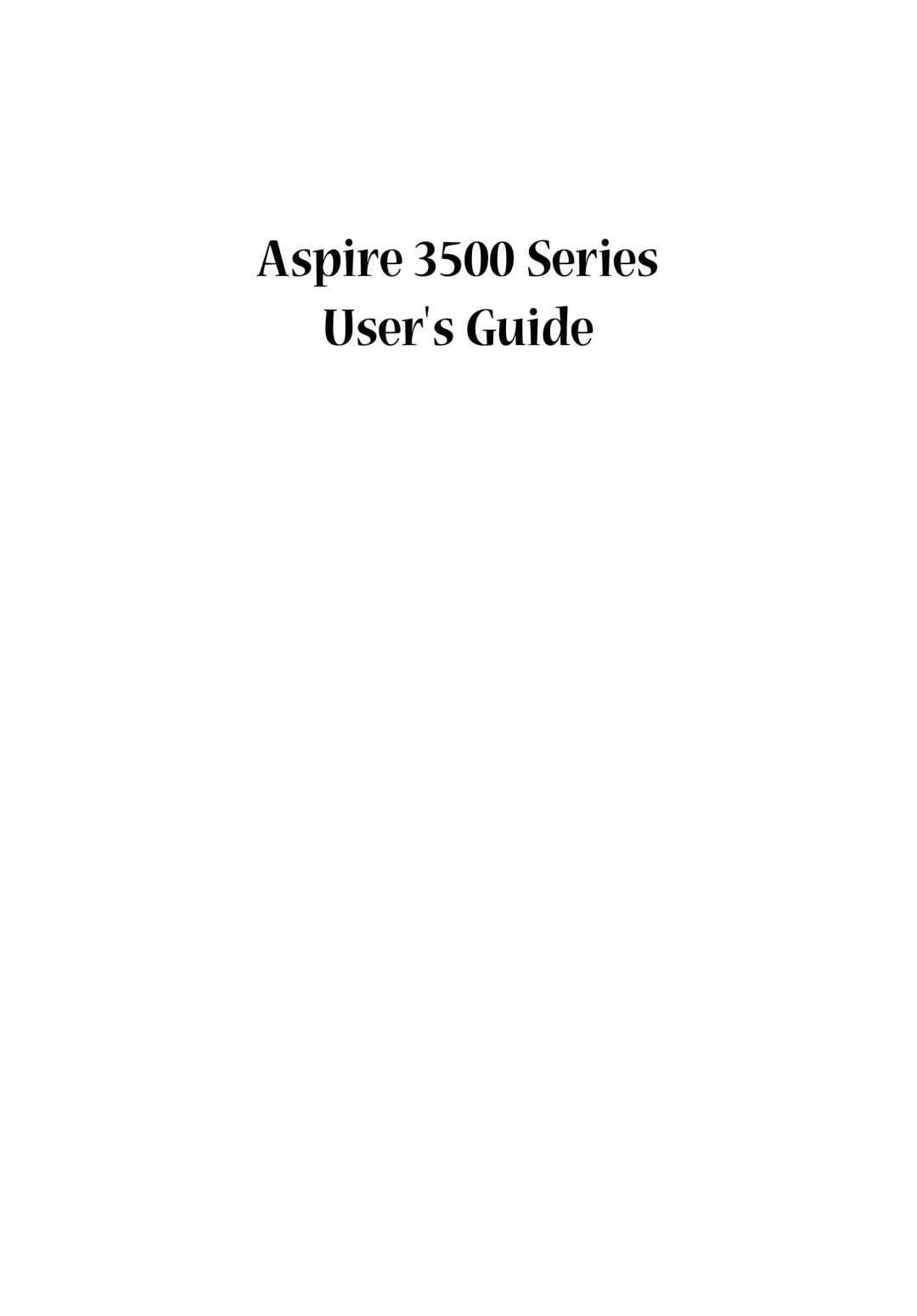 Aspire Digital manual Aspire 3500 Series Users Guide 