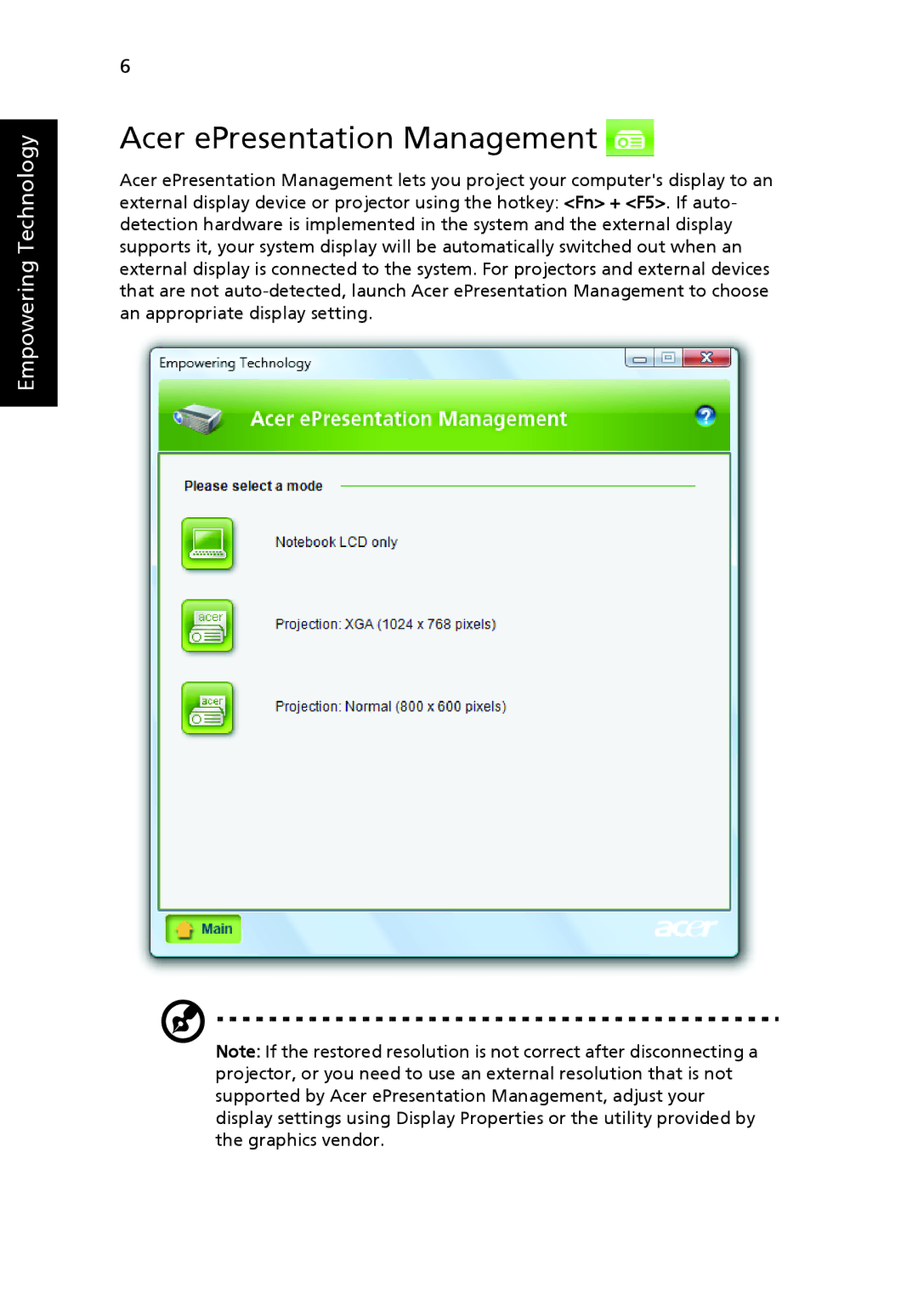 Aspire Digital 4715Z, 4315 manual Acer ePresentation Management 