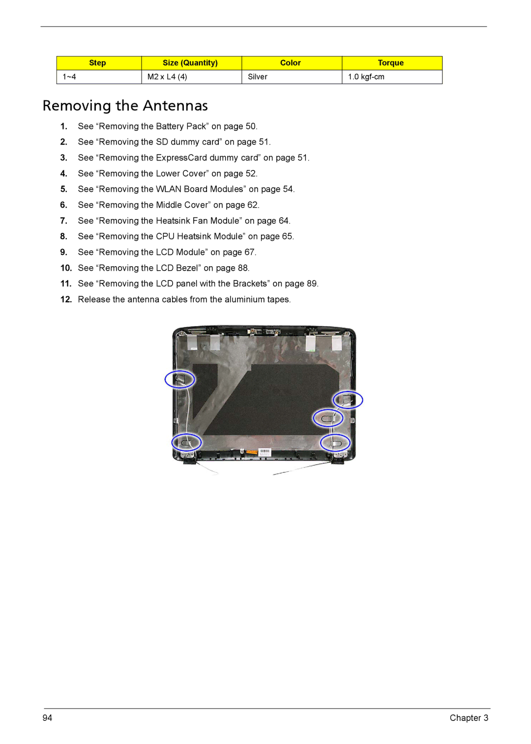 Aspire Digital 5235, 5535 manual Removing the Antennas 