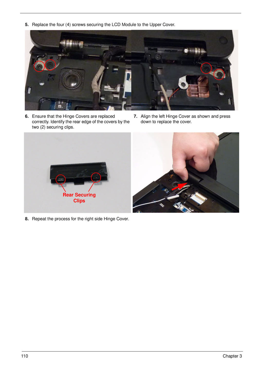 Aspire Digital 5334, 5734Z manual Rear Securing Clips 