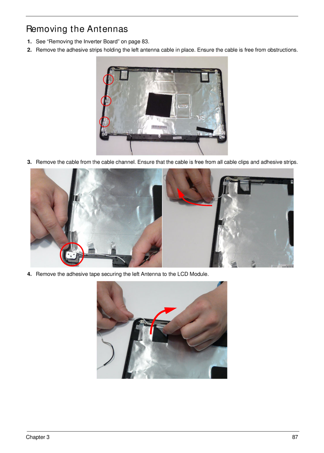 Aspire Digital 5734Z, 5334 manual Removing the Antennas 