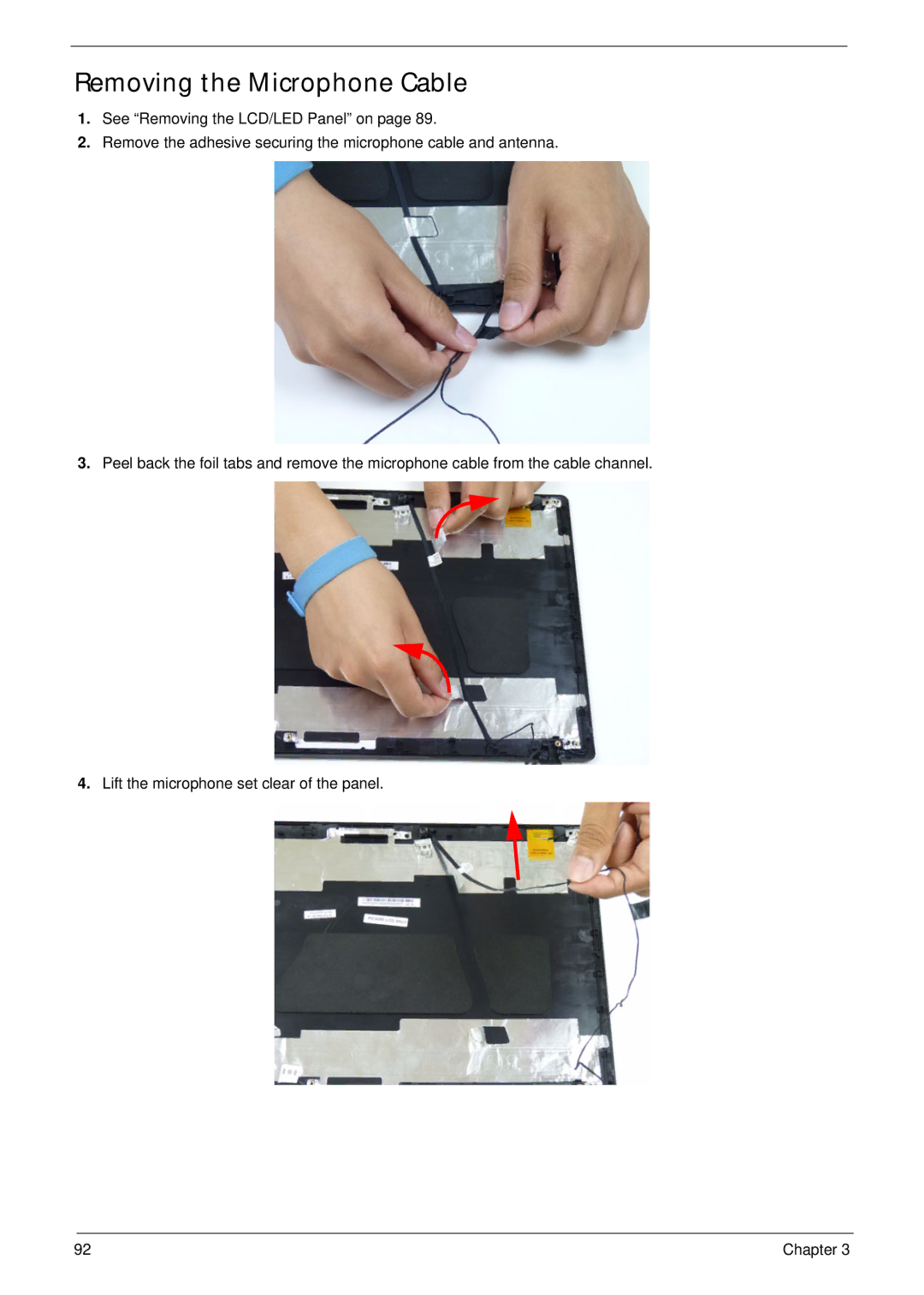 Aspire Digital 5336 manual Removing the Microphone Cable 